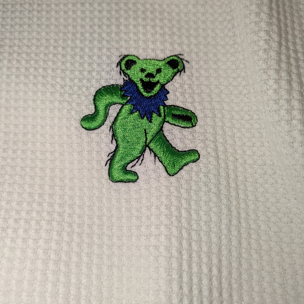 NWOT Grateful Dead x Section 119 Waffle Knit Henley Green Bear Medium